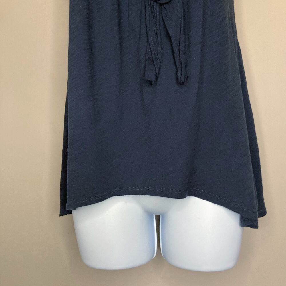Anthropologie Blue Cotton Top With Floral Applique Neckline Pinktucks Size Small - Picture 16 of 16